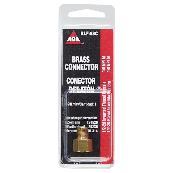 順ペイ　TP S Ags Brass Connector, Female (1/2-20 Inverted), Male (1/8-27 NPT
